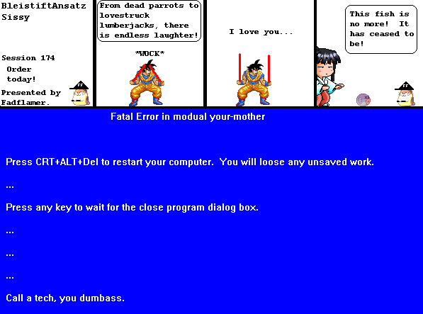 The bugger commercial crashed!